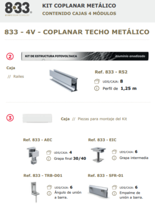 kit coplanar metálico 4V